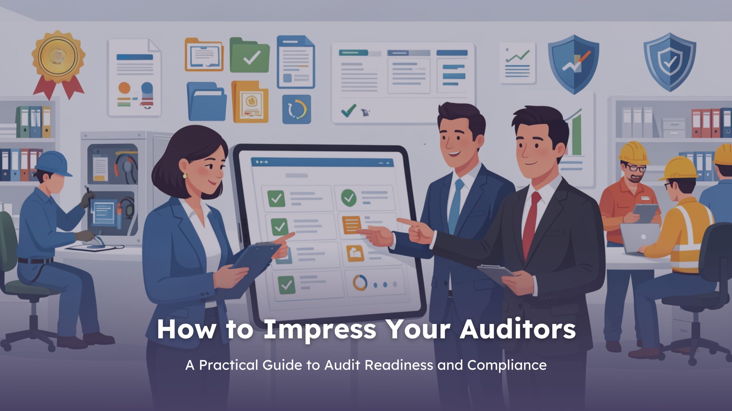 Blog image cover- how to impress your auditors. Full guide